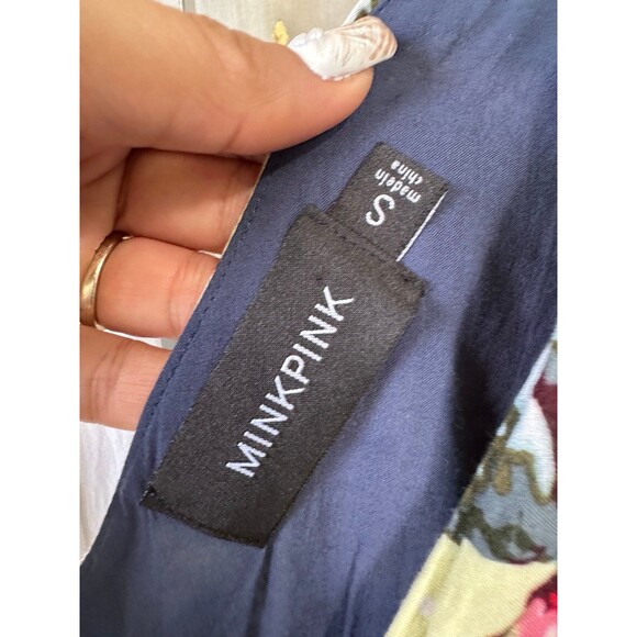 Lulus Mink Pink Nothing Like the Wild Surplice Floral Print Romper Playsuit S - Picture 10 of 10